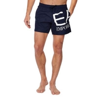 Debenhams  Emporio Armani - Navy logo print swim shorts