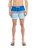 Debenhams  Burton - Blue retro striped runner swim shorts