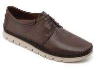Debenhams  Padders - Dark brown leather travel wide fit shoes