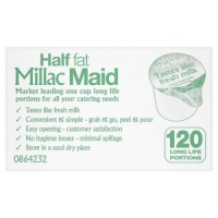 Makro Millac Millac Maid Semi Skimmed Half Fat Long Life Milk Portions 12