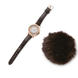 Ladies Watch & Pom Pom Gift Set