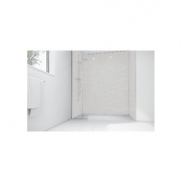 Wickes  Wickes Patterned White Laminate 3 Sided Shower Panel Kit - 1