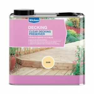 Wickes Decking Preserver 2.5L Clear £5.00