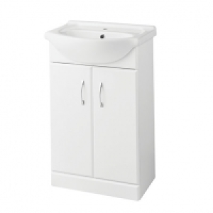Wickes White Gloss Regular Vanity Unit - 525mm &pound;88.00