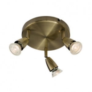 Wickes Positano LED Antique Brass Triple Plate Spotlight - 3 £29.99
