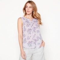 Debenhams  Mantaray - Lilac floral embroidered cotton V-neck sleeveless