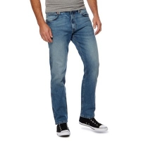 Debenhams  Wrangler - Blue Greensboro mid wash straight leg jeans