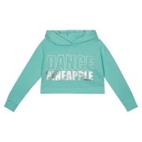 Debenhams  Pineapple - Girls pale green logo print cropped hoodie