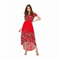 Debenhams  Quiz - Red floral print wrap maxi dress
