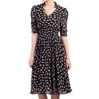 Debenhams  Jolie Moi - Black retro pattern tea dress
