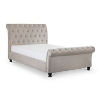 Debenhams  Debenhams - Mink upholstered Ravello bed frame with Delux