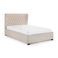 Debenhams  Debenhams - Cream upholstered Geneva bed frame with Delux