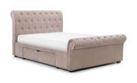 Debenhams  Debenhams - Mink upholstered Ravello bed frame with Delux