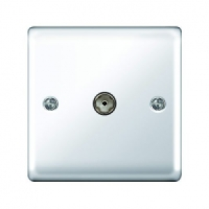 Wickes Single Raised Plate Coaxial Socket - Polished Chrome £11.49