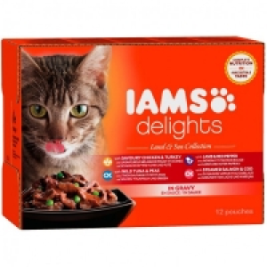 Iams Delights Cat Pouch Land Sea In Gravy 12x85g