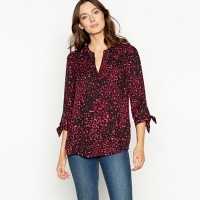 Debenhams  The Collection - Wine leopard print V-neck blouse