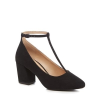 Debenhams  The Collection - Black suedette Carin high block heel wide