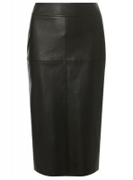 Debenhams  Dorothy Perkins - Tall black faux-leather midi skirt