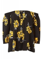 Debenhams  Dorothy Perkins - Black floral print bardot top