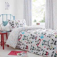 Debenhams  bluezoo - Kids white Pandas duvet cover and pillow case s