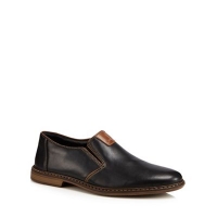 Debenhams  Rieker - Black leather slip-on shoes