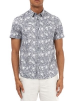 Debenhams  Burton - Grey short sleeve floral print shirt