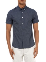 Debenhams  Burton - Short sleeve navy stripe shirt