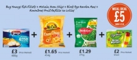 Budgens  MEAL DEAL: Youngs 4 Fish Fillets, McCain Oven Chips, Birdsey