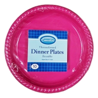 QDStores  Thermoform Dinner Plate 23cm (Pack 10) - Pink