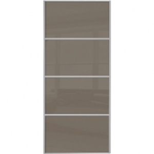 Wickes Sliding Wardrobe Door Silver Framed Four Panel Cappuc &pound;127.20