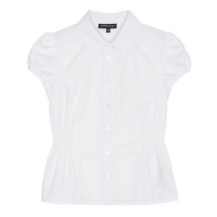 Debenhams  Debenhams - Senior girls white puff sleeve fitted blouse