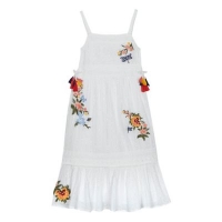 Debenhams  Mantaray - Girls white floral embroidered maxi dress