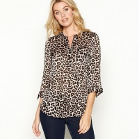 Debenhams  The Collection - Brown leopard print V-neck long sleeve blou