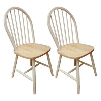 Debenhams  Debenhams - Pair of ivory painted Windsor chairs