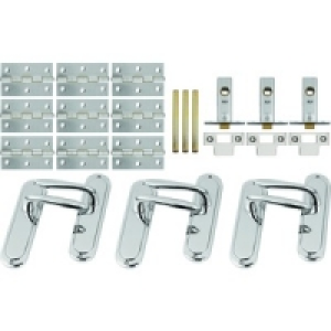 Wickes Kingston Latch Handle Chrome 3 Pack