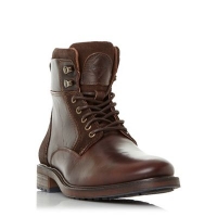 Debenhams  Dune - Brown Colchester cuffed lace up worker boots