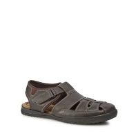 Debenhams  Mantaray - Dark grey leather Albufeira sandals