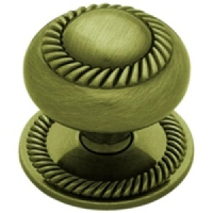 Wickes Balmoral Knob Antique Brass 30mm 2 Pack