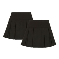 Debenhams  Debenhams - 2 pack girls black kilt skirts
