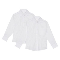 Debenhams  Debenhams - Set of 2 girls white long sleeve fitted school 