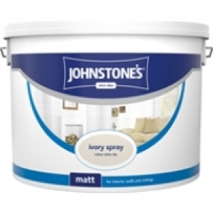 Homebase  Johnstones Coloured Matt Emulsion Ivory Spray 10L