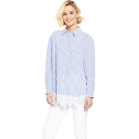 BargainCrazy  River Island Oversized Style Stripe Shirt With Lace