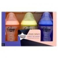Asda Tommee Tippee Closer to Nature Colour My World Girls Feeding Bottles Slow 