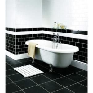 Wickes Bevelled Edge Black Gloss Ceramic Wall Tile 200x100mm £9.49