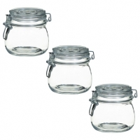BMStores  Clear Glass Storage Jars 3pk