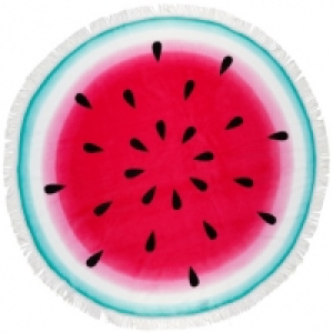 Round Beach Towel with Fringing - Watermelon £6.99