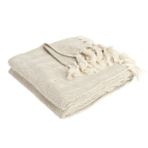 Wilko Chevron Weave Throw Natural 150 x 180cm £9.00