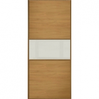 Wickes  Wickes Sliding Wardrobe Door Fineline Oak Panel & Soft White