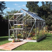 Wickes  Halls Popular Aluminium Greenhouse with Roof Vents & Gutters