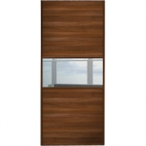 Wickes  Wickes Sliding Wardrobe Door Fineline Walnut Panel & Mirror 